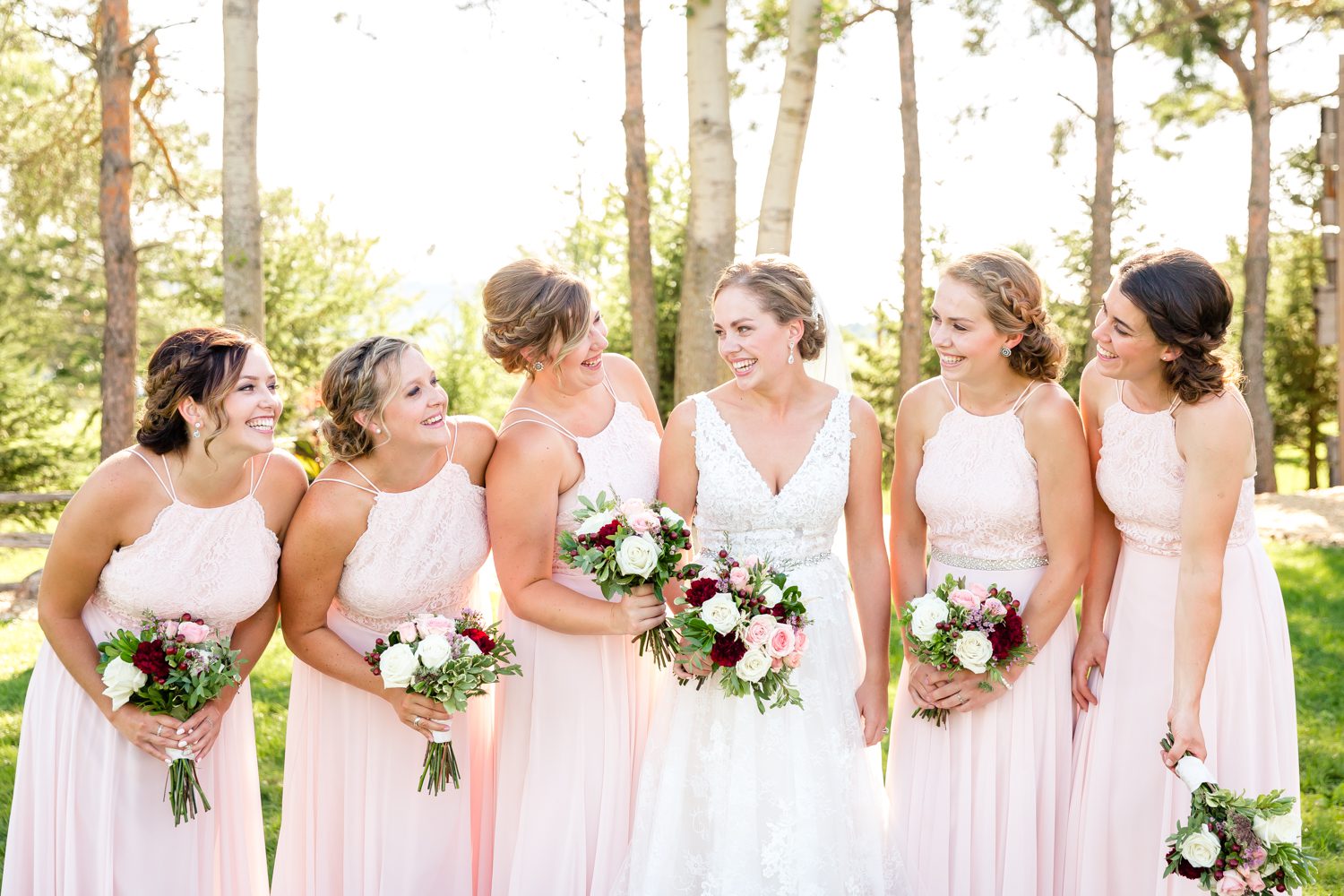 blush bridesmaid dresses ottawa wedding photographer
