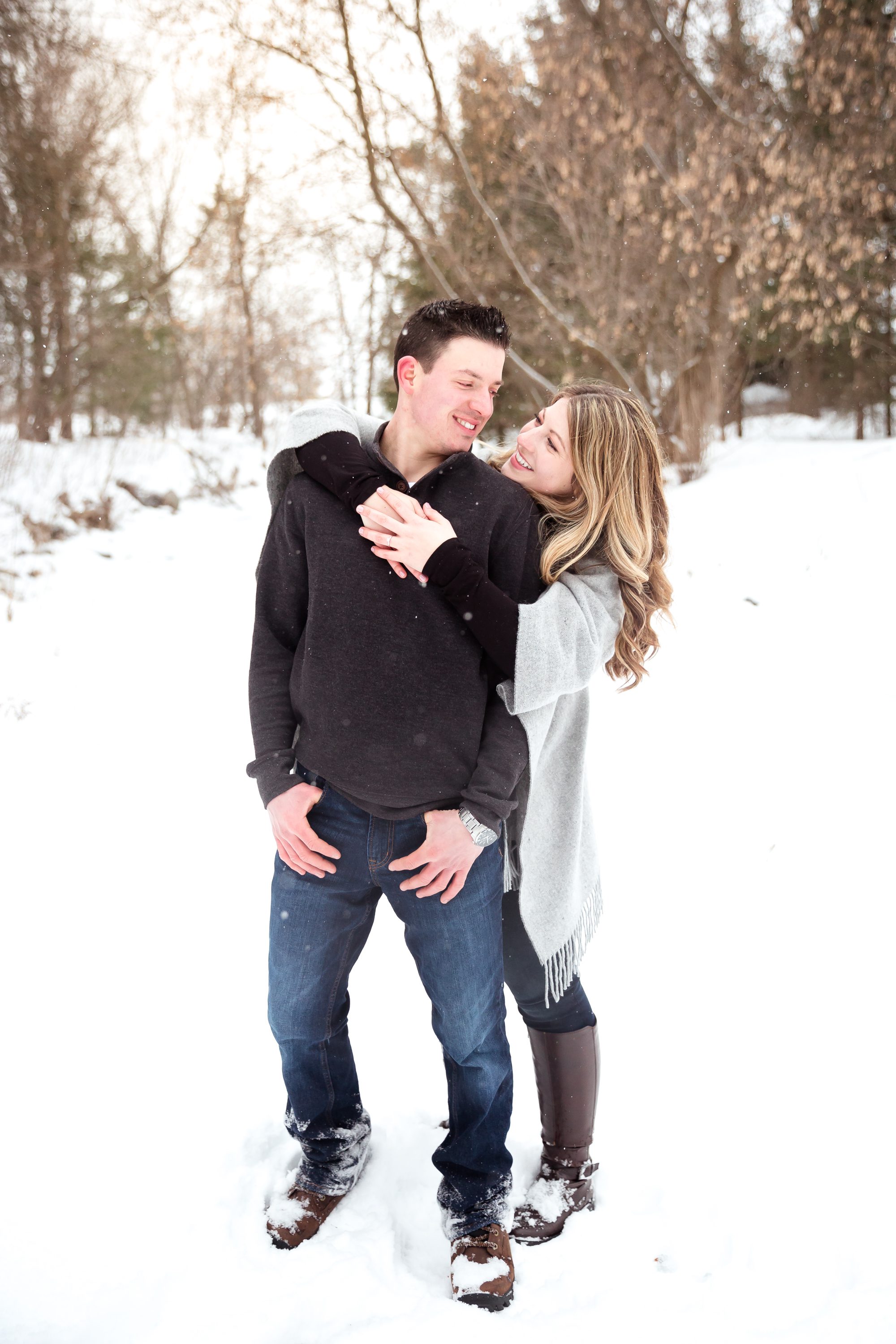 ottawa engagement photos in the snow