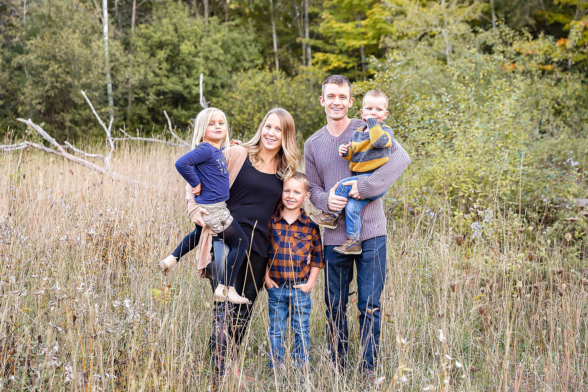 family of five fall portrait