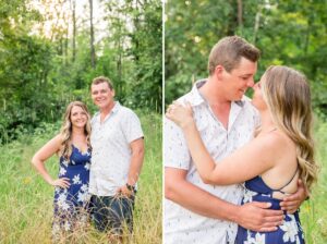 Backyard Summer Engagement Portraits in Monkland, ON