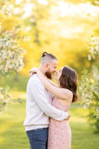 romantic engagement portrait at Ottawa's Dominium Arboretum