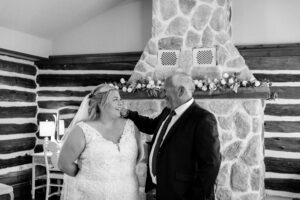 Father first look Stonefields Estate Wedding