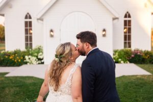 Stonefields Estate Wedding Bride and Groom Portraits in front of ceremony house
