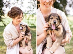 Bride and her new puppy