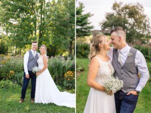 bride and groom photos for their summer wedding at strathmere