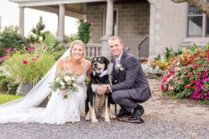 Couple with their dog on their wedding day - Ottawa photographer