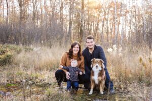 fall family portraits with dog in Ottawa, ON