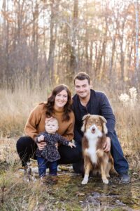 fall family portraits with dog in Ottawa, ON