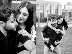 black and white engagement portraits