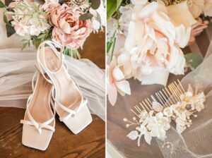 blush and ivory bridal details