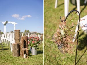 early fall wedding outdoor ceremony details