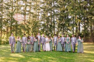 wedding party portraits at lord of the rings themed wedding