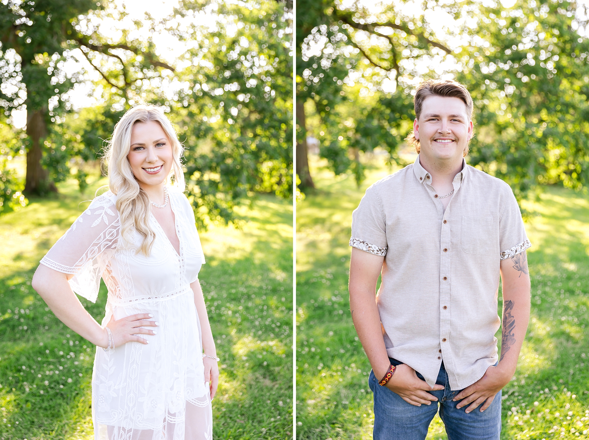 Couple individual portraits during engagement session