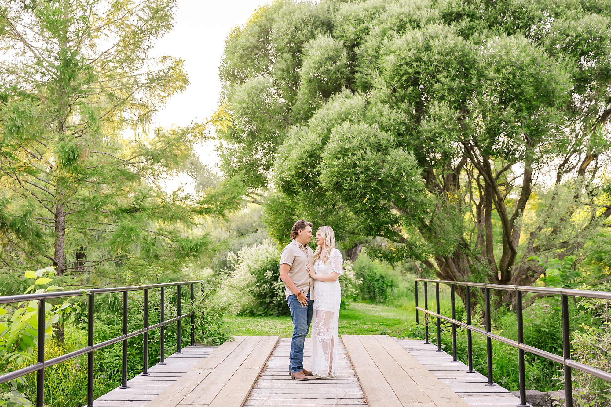 romantic forest engagement photos at the Ottawa Arboretum