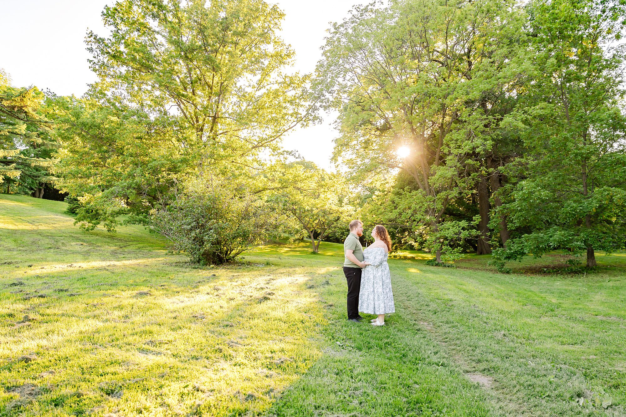 engagement photo in field in Ottawa