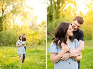 golden hour engagement photos at the dominium arboretum in Ottawa, ON