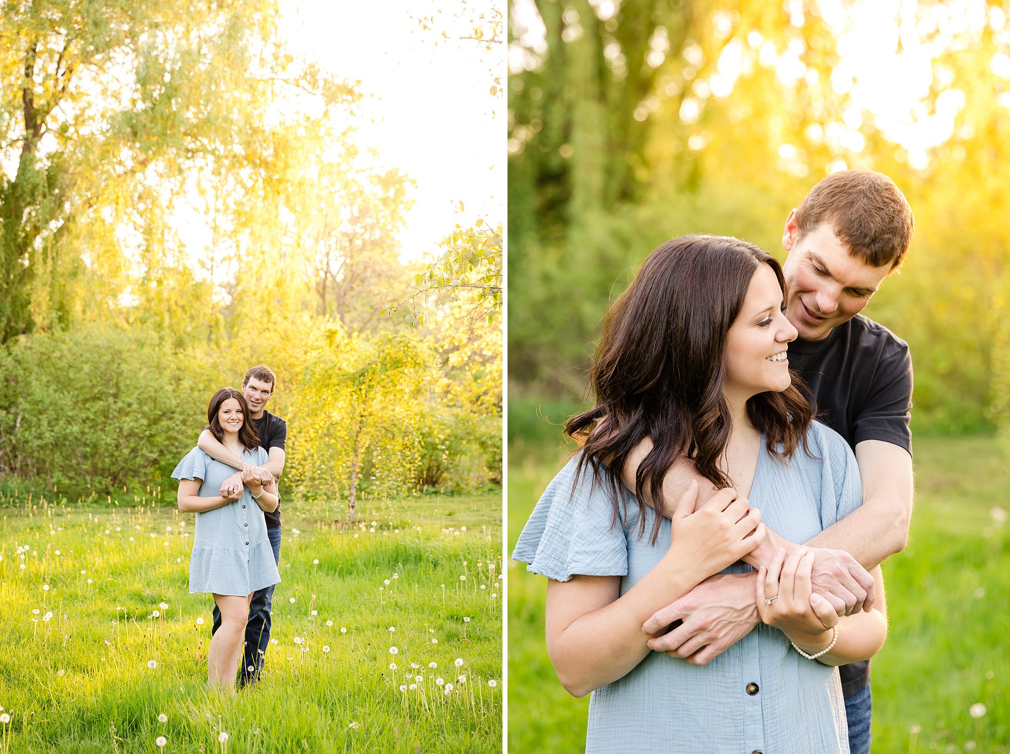 golden hour engagement photos at the dominium arboretum in Ottawa, ON