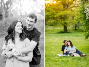 golden hour engagement photos at the dominium arboretum in Ottawa, ON