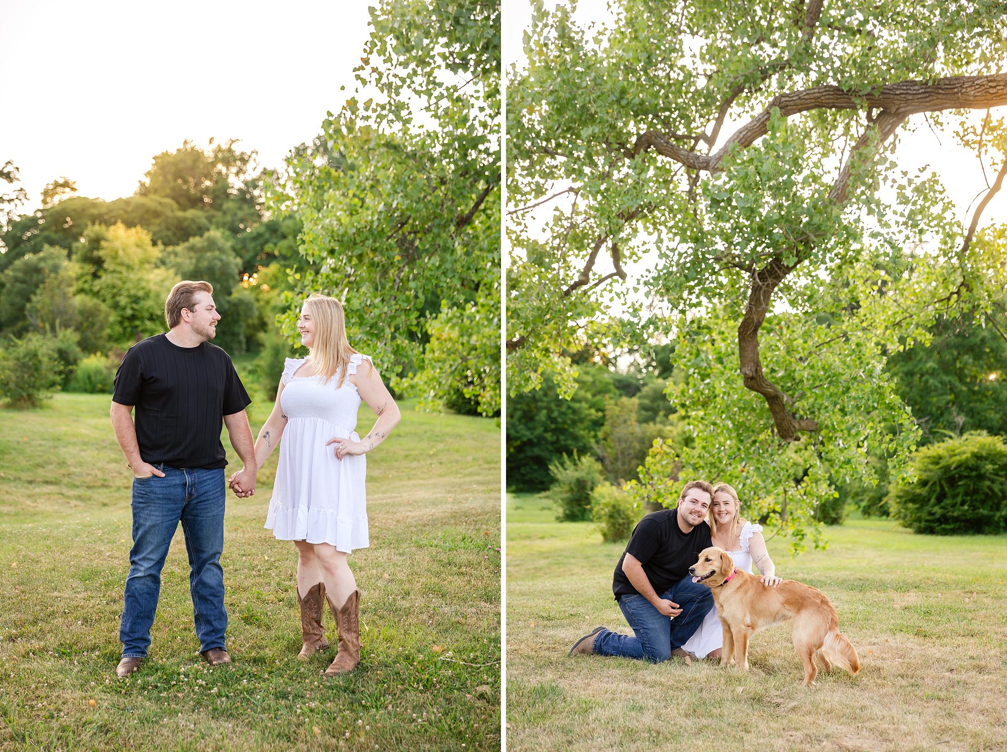 portrait of couple and their dog
